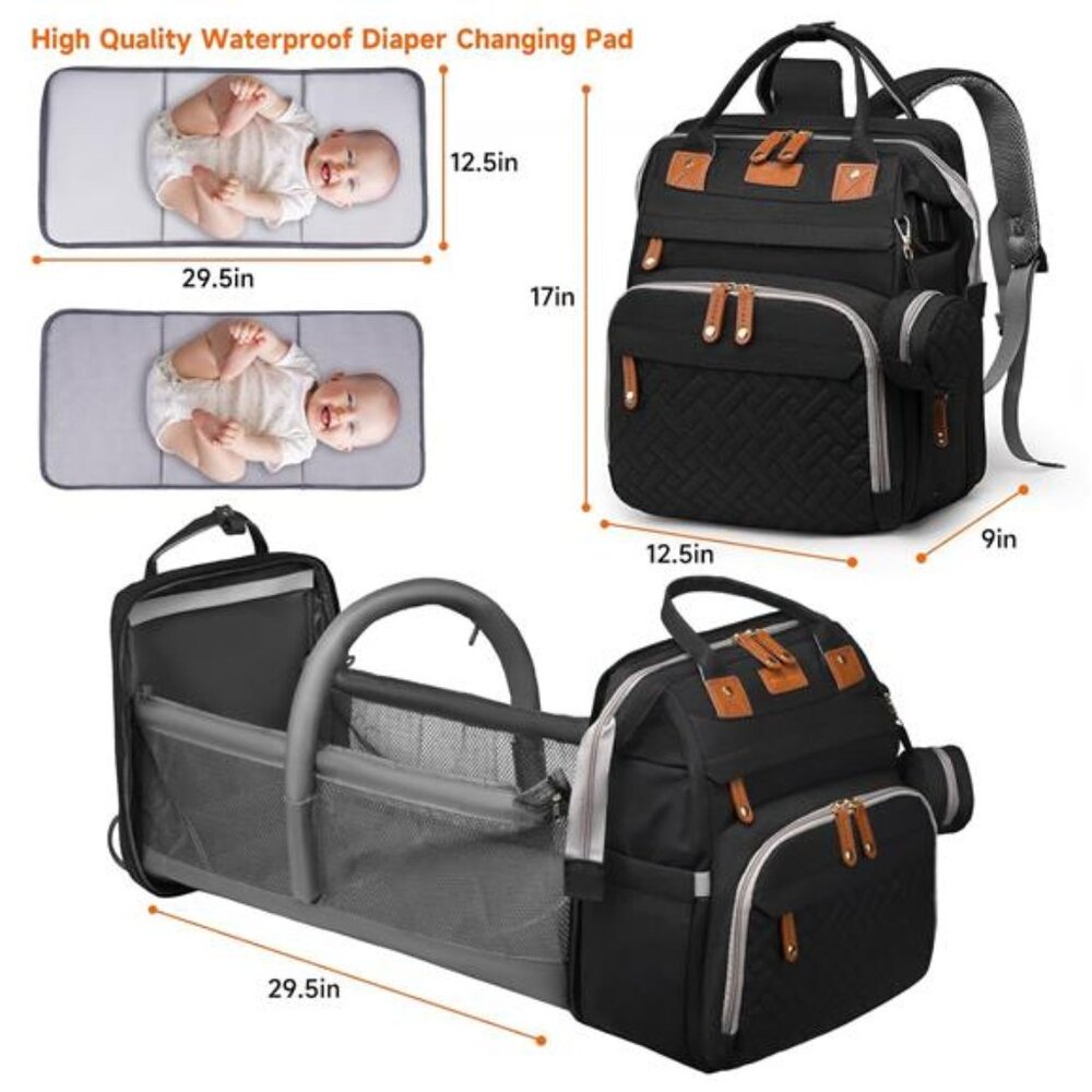 Baby Diaper Bag Backpack Waterproof Travel Large Capacity Changing Station Bag - Picture 3 of 7
